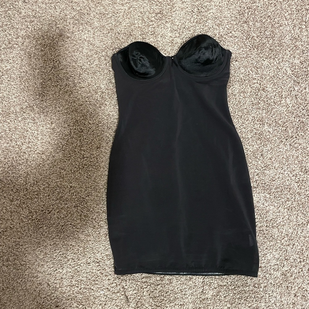 Strapless slip dress
